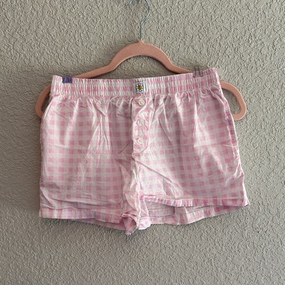 Brandy Melville Other - Brandy Melville Pink Checkered Pajama Shorts
